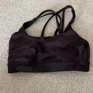 lululemon black camo sports bra